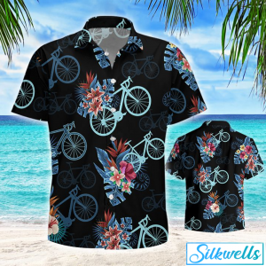 Tropical Cycling Bike Hawaiian Shirt Summer Button Up