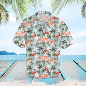 Tropical Flamingo Hawaiian Shirt Summer Button Up