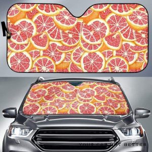 Tropical Grapefruit Pattern Car Auto Sun Shade