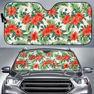 Tropical Hibiscus Blossom Car Auto Sun Shade