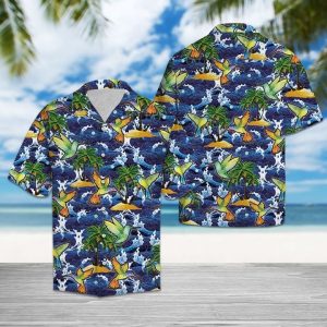 Tropical Hummingbird Hawaiian Shirt Summer Button Up