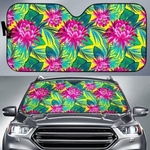 Tropical Lotus Car Auto Sun Shade