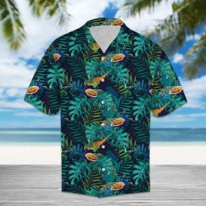 Tropical Peacock Hawaiian Shirt Summer Button Up