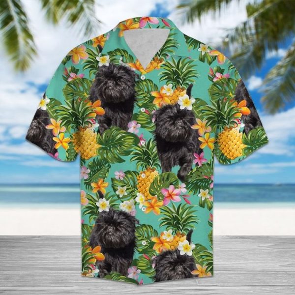 Tropical Pineapple Affenpinscher Hawaiian Shirt Summer Button Up