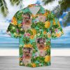 Tropical Pineapple Australian Silky Terrier Hawaiian Shirt Summer Button Up