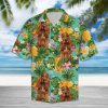 Tropical Pineapple Cocker Spaniel Hawaiian Shirt Summer Button Up