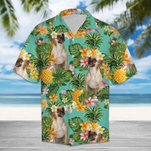 Tropical Pineapple Puggle Hawaiian Shirt Summer Button Up