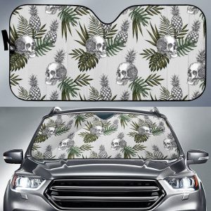 Tropical Pineapple Skull Car Auto Sun Shade
