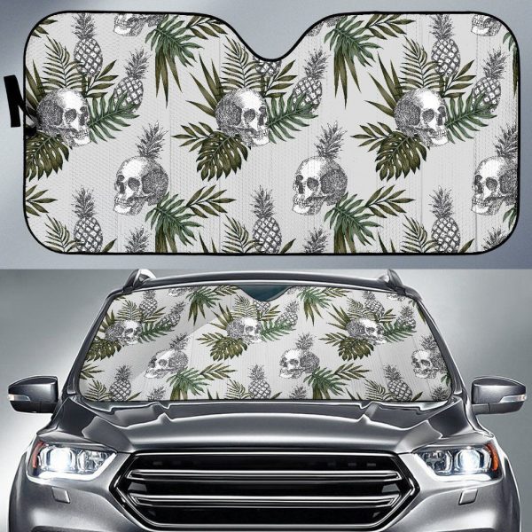 Tropical Pineapple Skull Car Auto Sun Shade