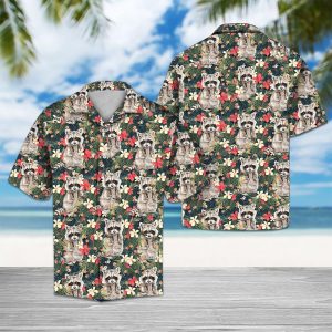Tropical Raccoon Hawaiian Shirt Summer Button Up