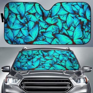 Turquoise Butterfly Car Auto Sun Shade