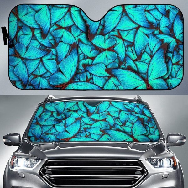Turquoise Butterfly Car Auto Sun Shade