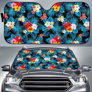 Turquoise Tropical Hawaii Car Auto Sun Shade