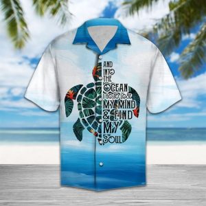 Turtle Floral And Into The Ocean I Go To Lose My Mind Hawaiian Shirt Summer Button Up
