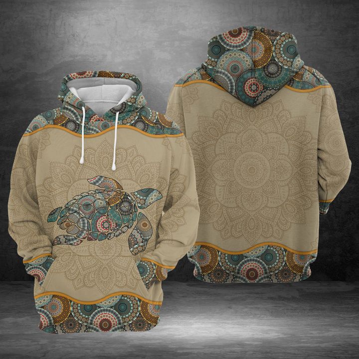Turtle Mandala 3D Printed Hoodie/Zipper Hoodie Turtle Mandala 3D Printed Hoodie/Zipper Hoodie