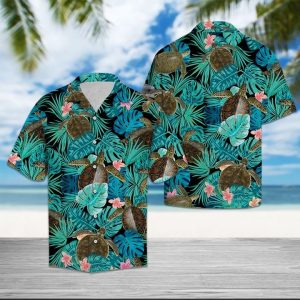 Turtle Tropical Hawaiian Shirt Summer Button Up