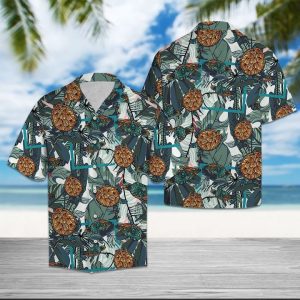 Turtle Tropical Leaves Hawaiian Shirt Summer Button Up