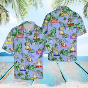 Turtle Yoga Hawaiian Shirt Summer Button Up