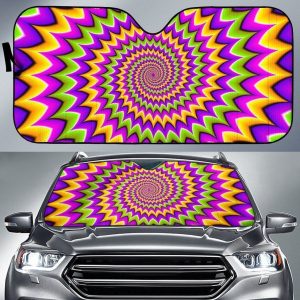 Twisted Colors Moving Optical Illusion Car Auto Sun Shade