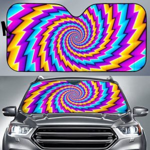 Twisted Spiral Moving Optical Illusion Car Auto Sun Shade