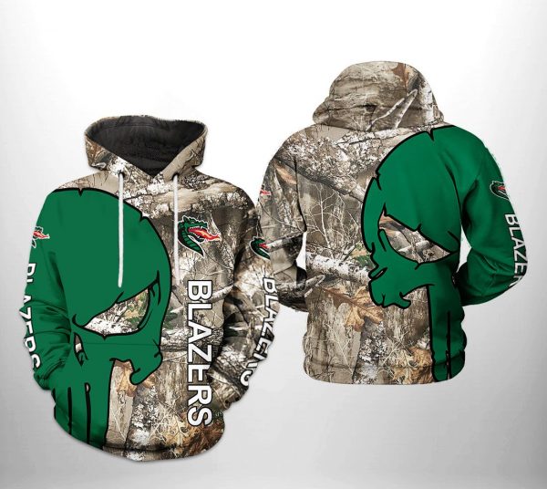 UAB Blazers NCAA Camo Veteran Hunting 3D Printed Hoodie/Zipper Hoodie