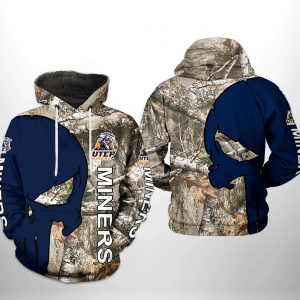 UTEP Miners NCAA Camo Veteran Hunting 3D Printed Hoodie/Zipper Hoodie