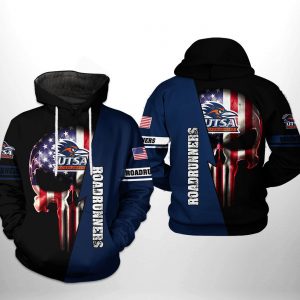 UTSA Roadrunners NCAA US Flag Skull 3D Printed Hoodie/Zipper Hoodie