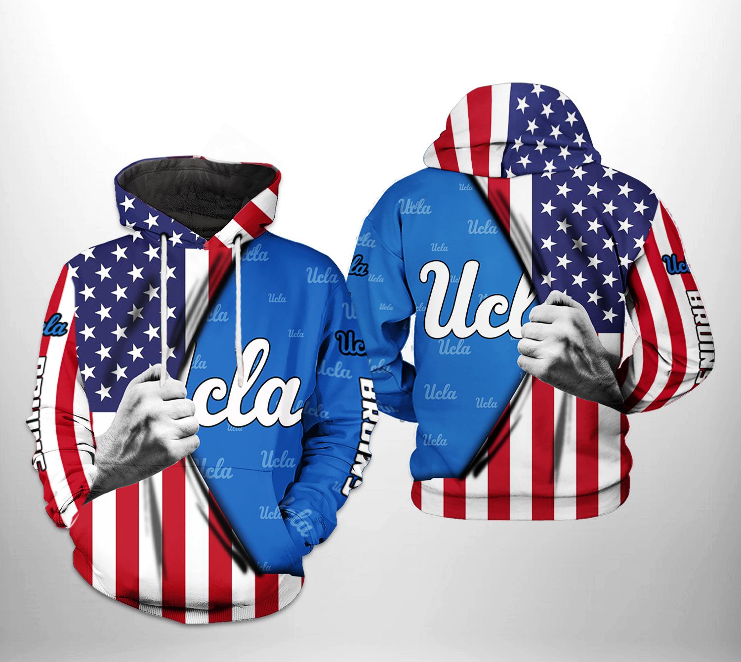 Ucla Bruins NCAA US Flag 3D Printed Hoodie/Zipper Hoodie Ucla Bruins NCAA US Flag 3D Printed Hoodie/Zipper Hoodie