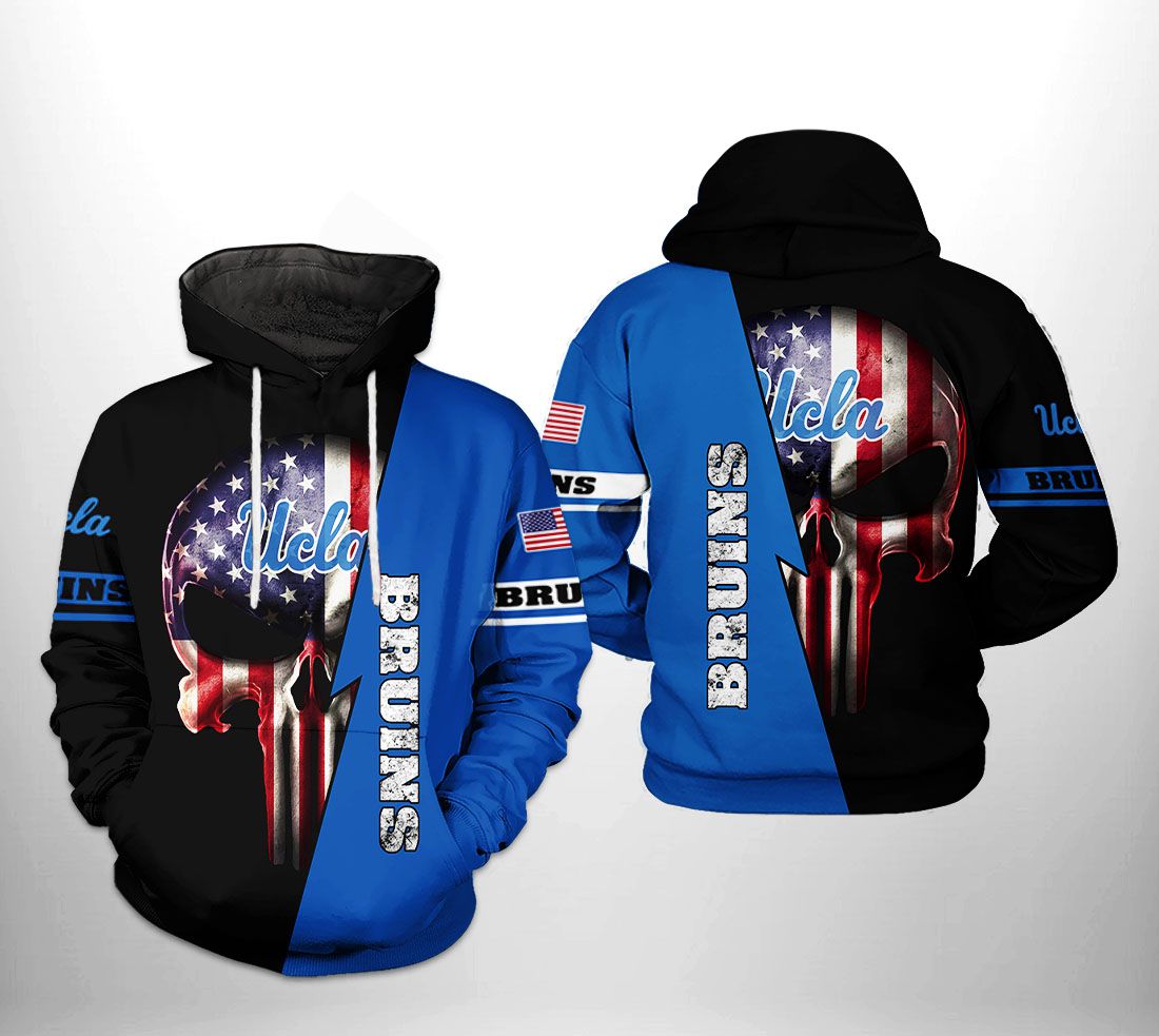 Ucla Bruins NCAA US Flag Skull 3D Printed Hoodie/Zipper Hoodie Ucla Bruins NCAA US Flag Skull 3D Printed Hoodie/Zipper Hoodie