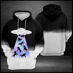 Ufo Attack Unicorn 3D Printed Hoodie/Zipper Hoodie