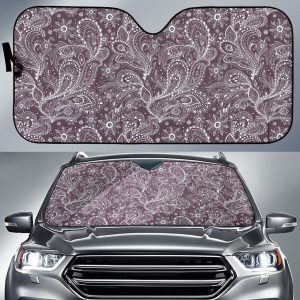 Umber Floral Bohemian Car Auto Sun Shade