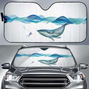 Underwater Whale Waves Horses Car Auto Sun Shade