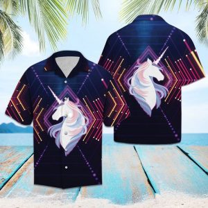 Unicorn Disco Hawaiian Shirt Summer Button Up