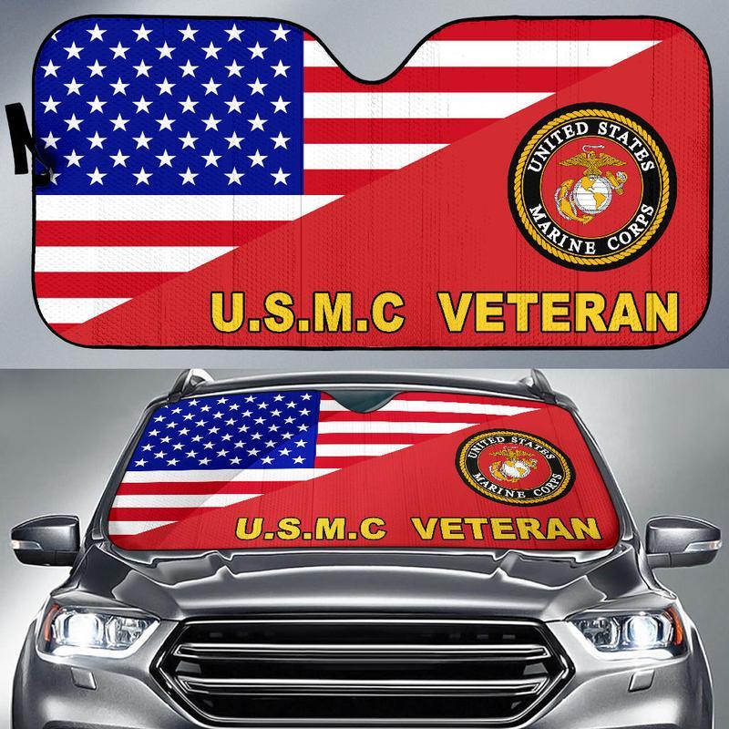 Us Marines Veteran Car Auto Sun Shade Us Marines Veteran Car Auto Sun Shade