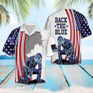 Us Police Officer Back The Blue Hawaiian Shirt Summer Button Up