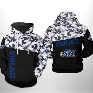 Utah Jazz NBA Camo Veteran Team 3D Printed Hoodie/Zipper Hoodie