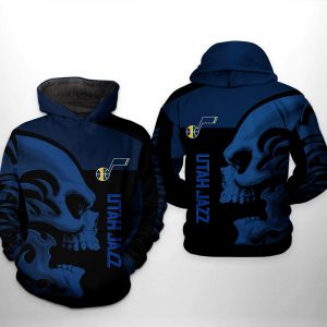 Utah Jazz NBA Skull Team 3D Printed Hoodie/Zipper Hoodie