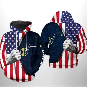 Utah Jazz NBA US Flag Team 3D Printed Hoodie/Zipper Hoodie