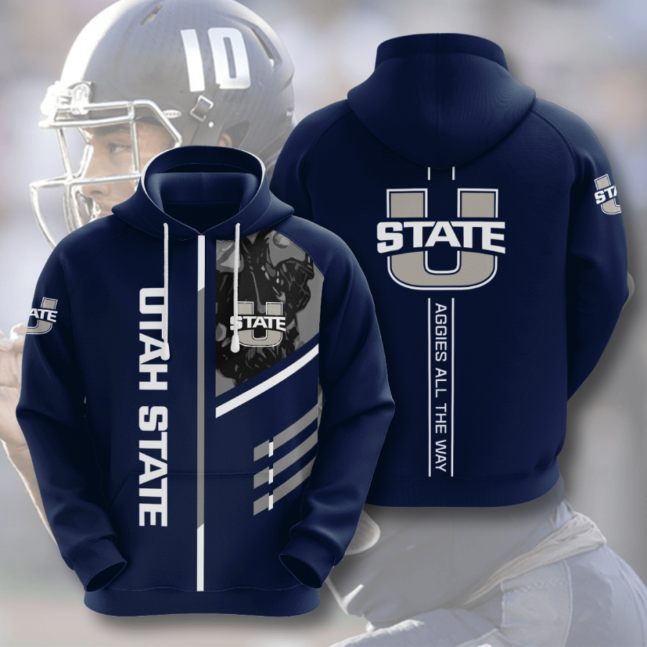 Utah State Aggies American Football 3D Printed Hoodie/Zipper Hoodie Utah State Aggies American Football 3D Printed Hoodie/Zipper Hoodie