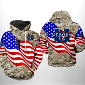 Utah State Aggies NCAA US Flag Camo Veteran 3D Printed Hoodie/Zipper Hoodie