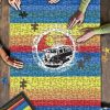 Van In Colorful Background Jigsaw Puzzle Set
