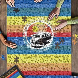 Van In Colorful Background Jigsaw Puzzle Set