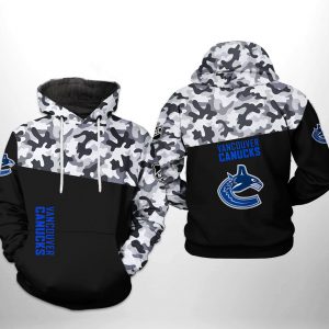 Vancouver Canucks NHL Camo Veteran 3D Printed Hoodie/Zipper Hoodie