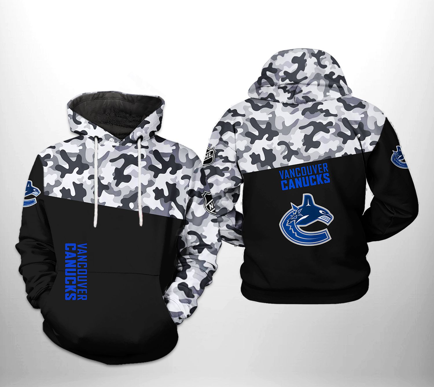 Vancouver Canucks NHL Camo Veteran 3D Printed Hoodie/Zipper Hoodie Vancouver Canucks NHL Camo Veteran 3D Printed Hoodie/Zipper Hoodie