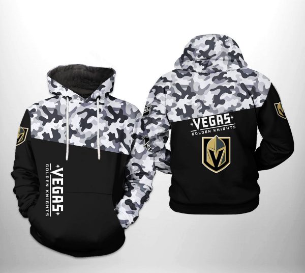 Vegas Golden Knights NHL Camo Veteran 3D Printed Hoodie/Zipper Hoodie