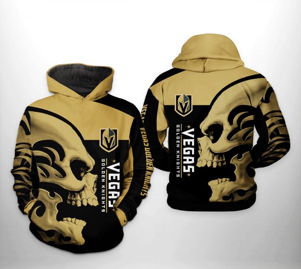 Vegas Golden Knights NHL Skull 3D Printed Hoodie/Zipper Hoodie