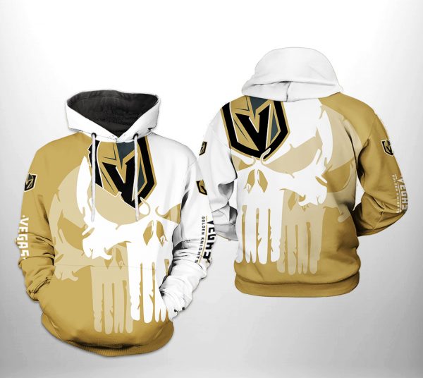 Vegas Golden Knights NHL Team Skull 3D Printed Hoodie/Zipper Hoodie