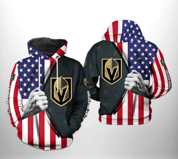 Vegas Golden Knights NHL US FLag 3D Printed Hoodie/Zipper Hoodie