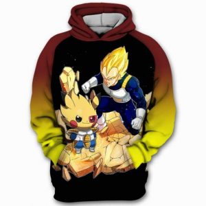 Vegeta Pikachu Pokemon Dragon Ball Z 3D Printed Hoodie/Zipper Hoodie