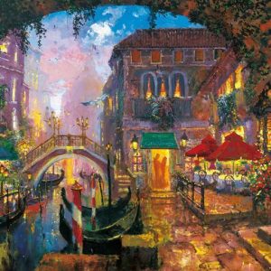Venetian Love Cafe Jigsaw Puzzle Set